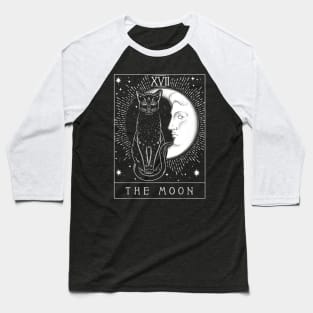 Tarot Card Crescent Moon And Cat Graphic T shirt Baseball T-Shirt